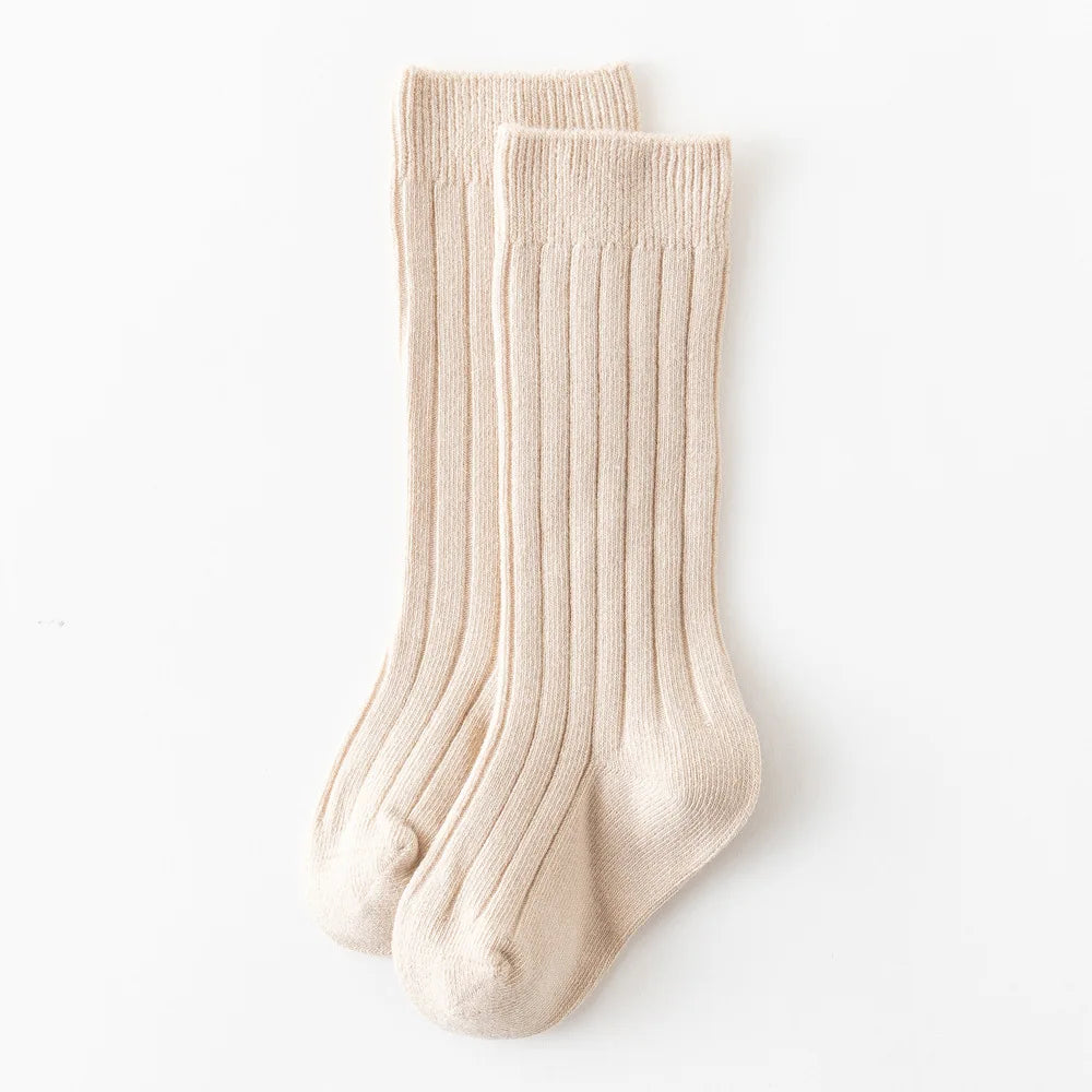 Baby Socks Newborn Kids Infant Girls Boys Knee High Sock Toddler Girl Solid Cotton Stripe Plain Long Sock For 0-3Years Children
