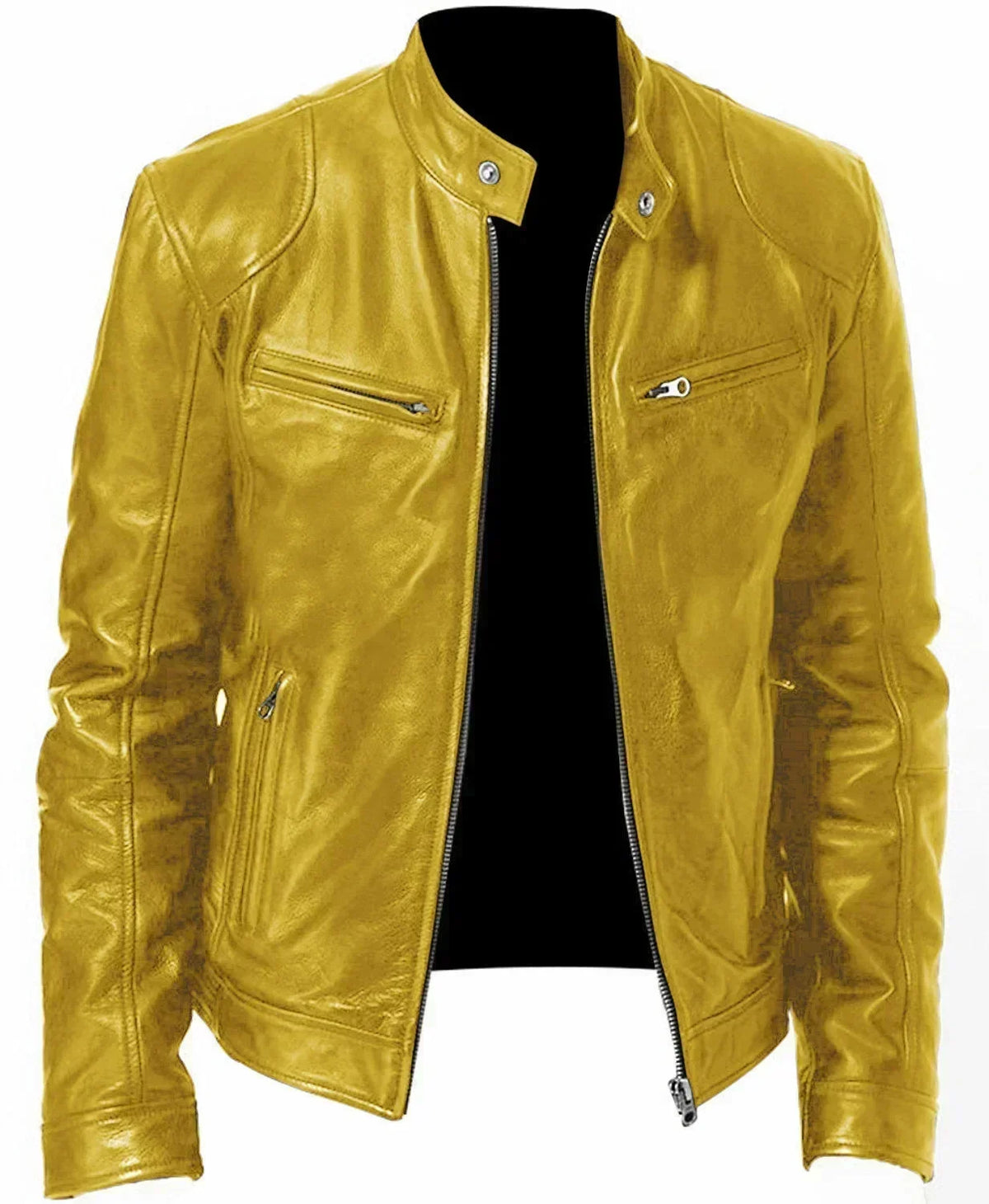 Motorcycle Leather Jackets Man Casual Fashion Motorcycle Coat Slim Fit Lapel PU Jackets Fall Anti-wind Leather Coat Male Retro