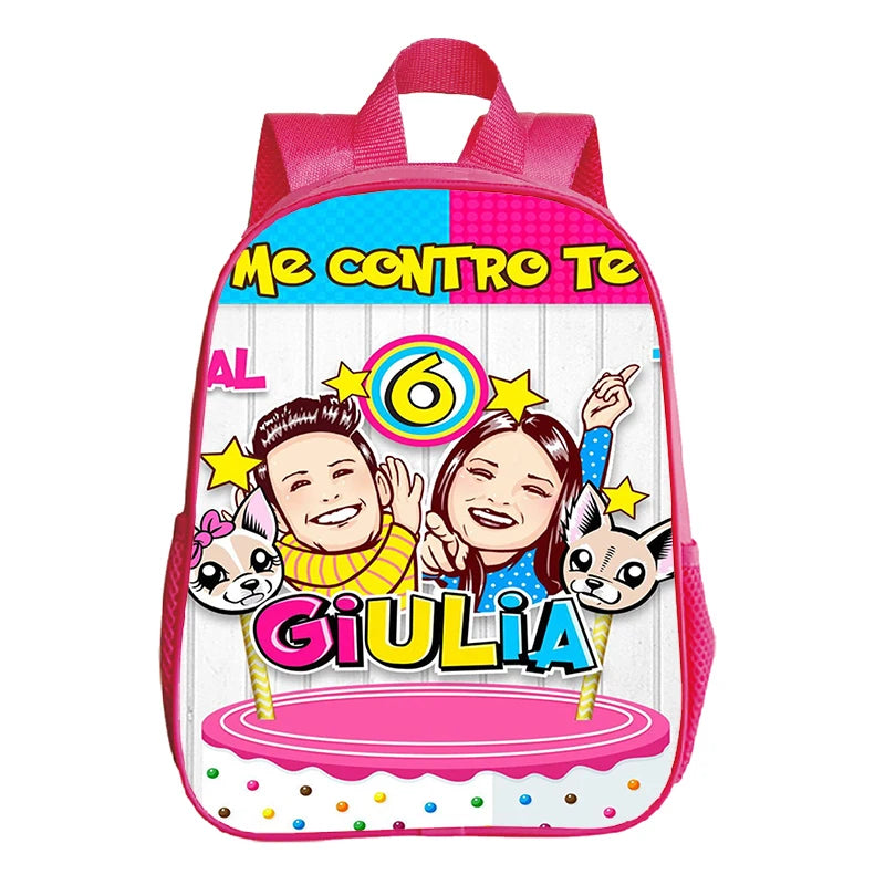 Kids Pink Backpack Me Contro Te Print Kindergarten Bag School Bags for Preschool Girls Cute Bookbag Toddler Softback Book Bags