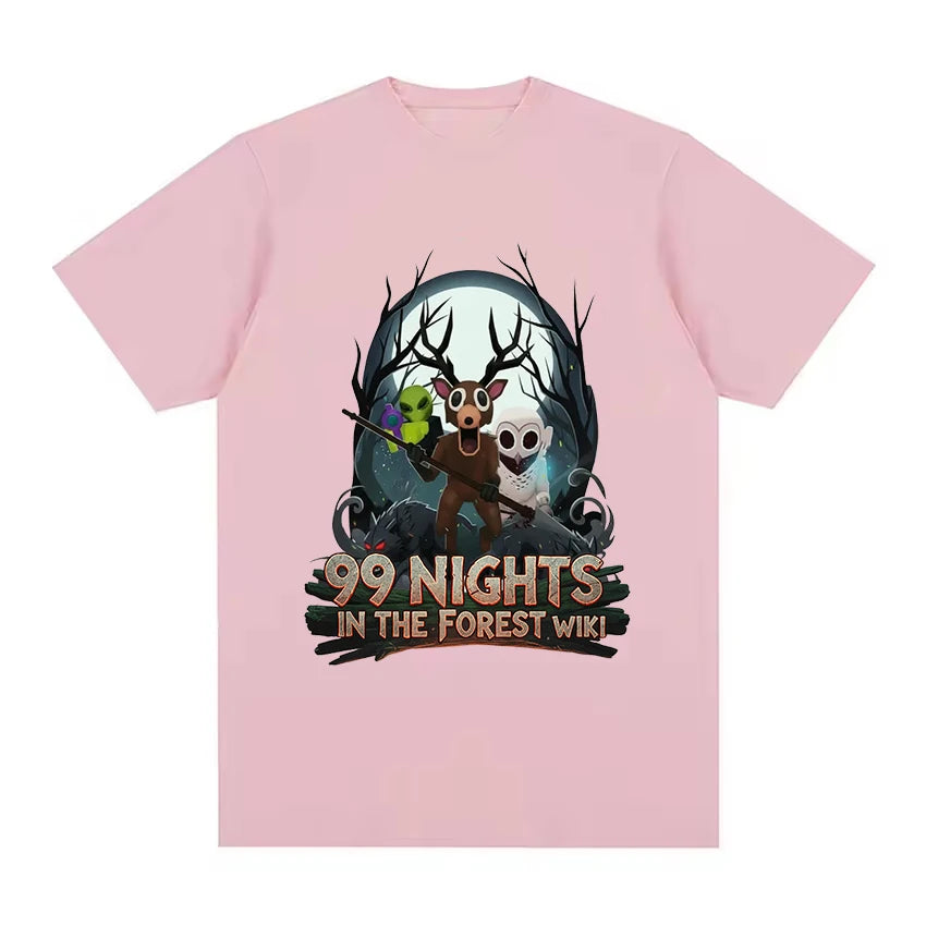 Game 99 Nights in The Forest Kids T-shirt for Boy Girl Cartoon Print Short Sleeve Tops Casual Breathable Tee Children's Clothing