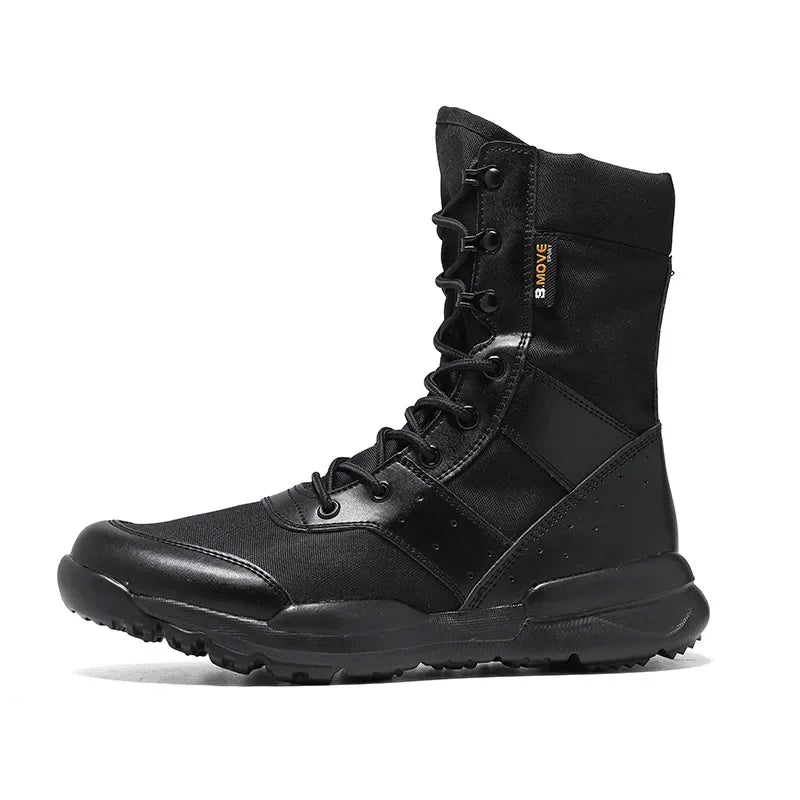Men's Work Shoes Summer Light Men Ankle Boots Classic Waterproof Lace Up Woman Autumn Fashion Mesh Motorcycle Boots 2025