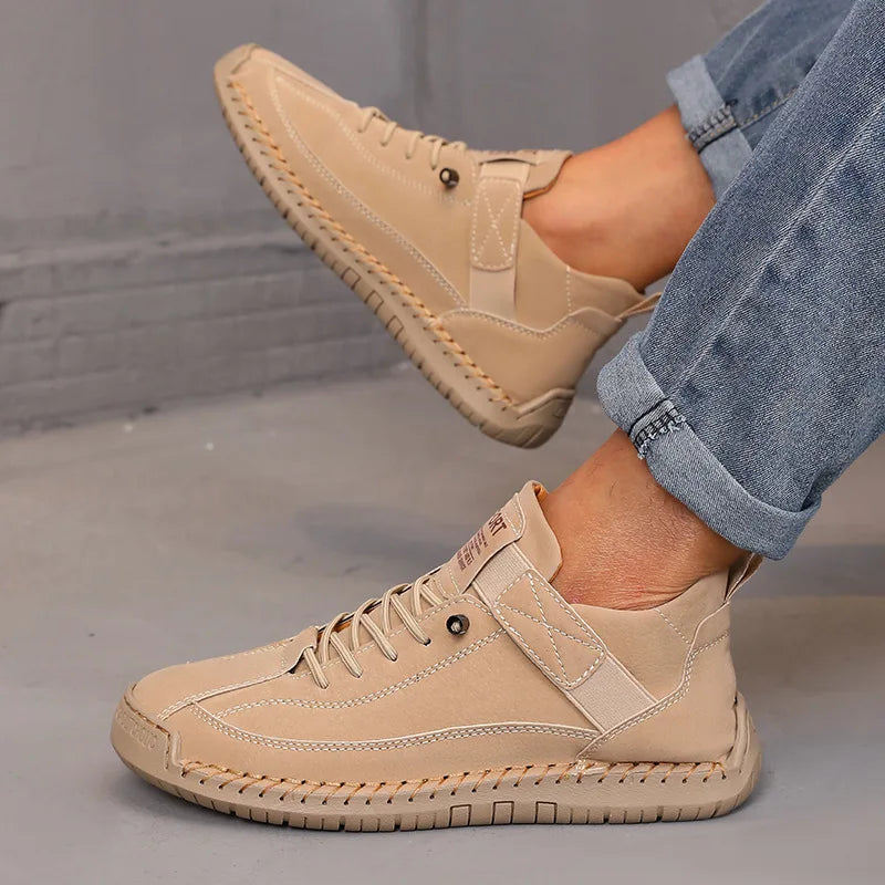 Women's Boots Outdoor Casual Shoes British Style Retro Non-slip Work Shoes Leather Couple Loafers Handmade Soft Sole Ankle Boots