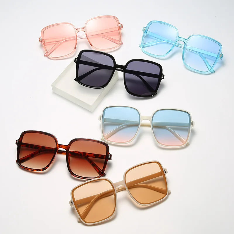 new model Oversized Sunglasses for Women Luxury Vintage Square Sun Glasses Classic UV400 Big Frame Lady Eyewear