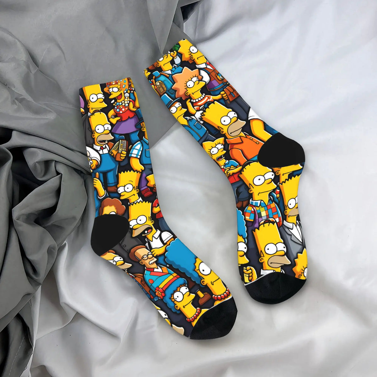 Homer S-Simpsons And Friends Meme Stockings Novelty Socks Unisex Men Breathable Socks Autumn Running Pattern Anti Socks Gift