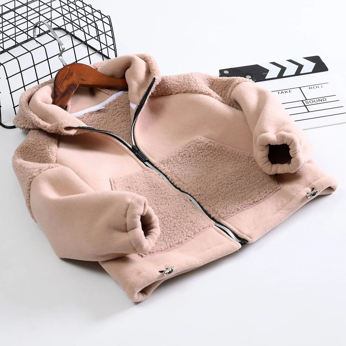 Winter Children Hooded Warmth Fleece Lined Zip Jackets Girls Boys Therme Cotton Outerwear School Kids Outfit Top Coats 3-14Years