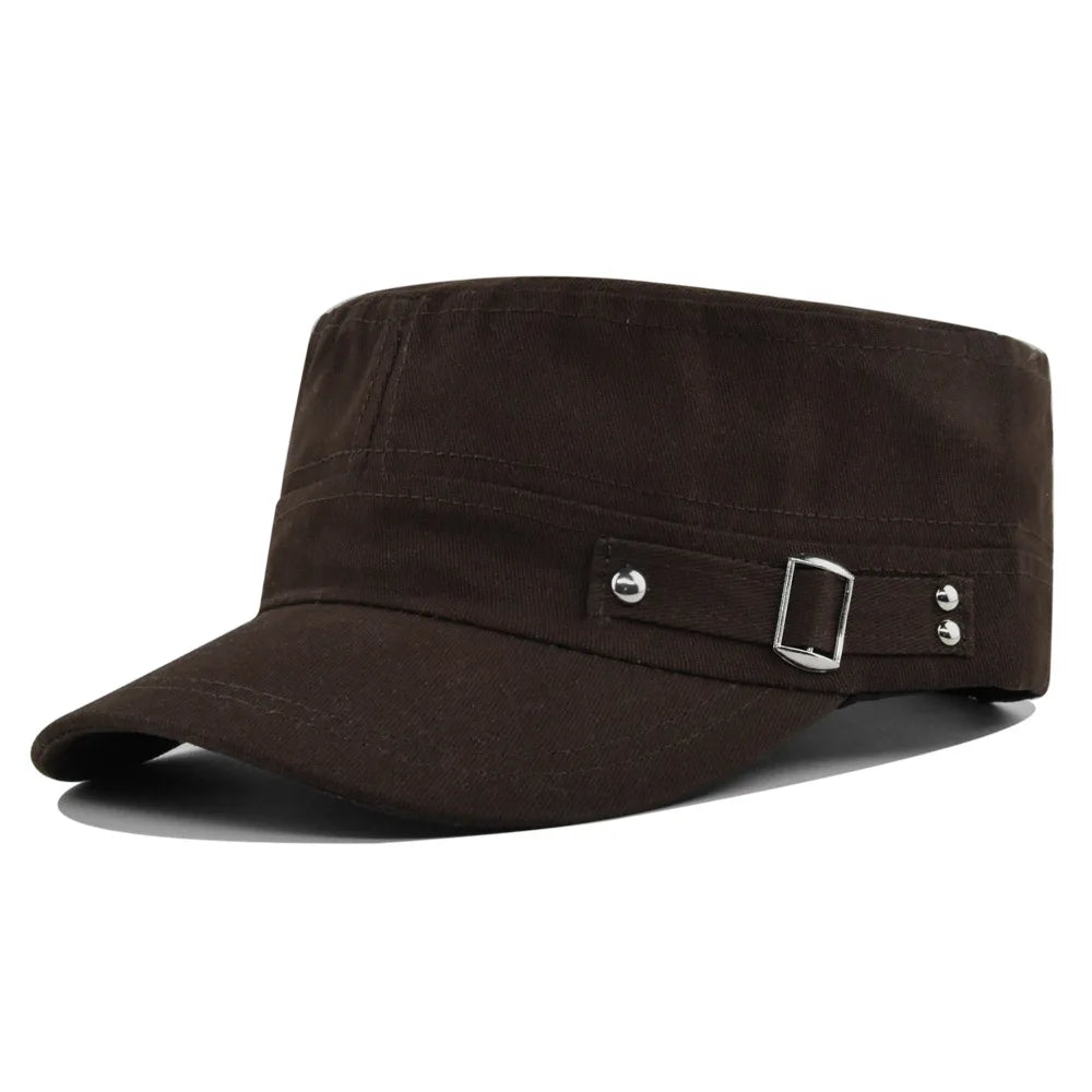 Hat Men's Flat Military Hat Is Simple And Versatile, Middle-Aged Hat Spring And Autumn Duck Tongue Casual Fashion New Style