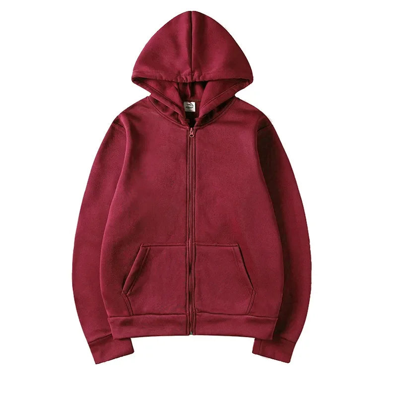 Fall Men's Lady Casual Long Sleeve Hoodie Sweatshirt Jacket with Zipper - Ideal for Relaxed Outings & Male Couple Fashion