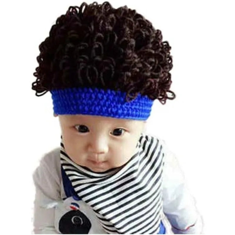 Children Wig Beanie Halloween Costume Hat, Unisex Cartoon Character Cosplay Warm Knitted Cap for Kids Boys Girls