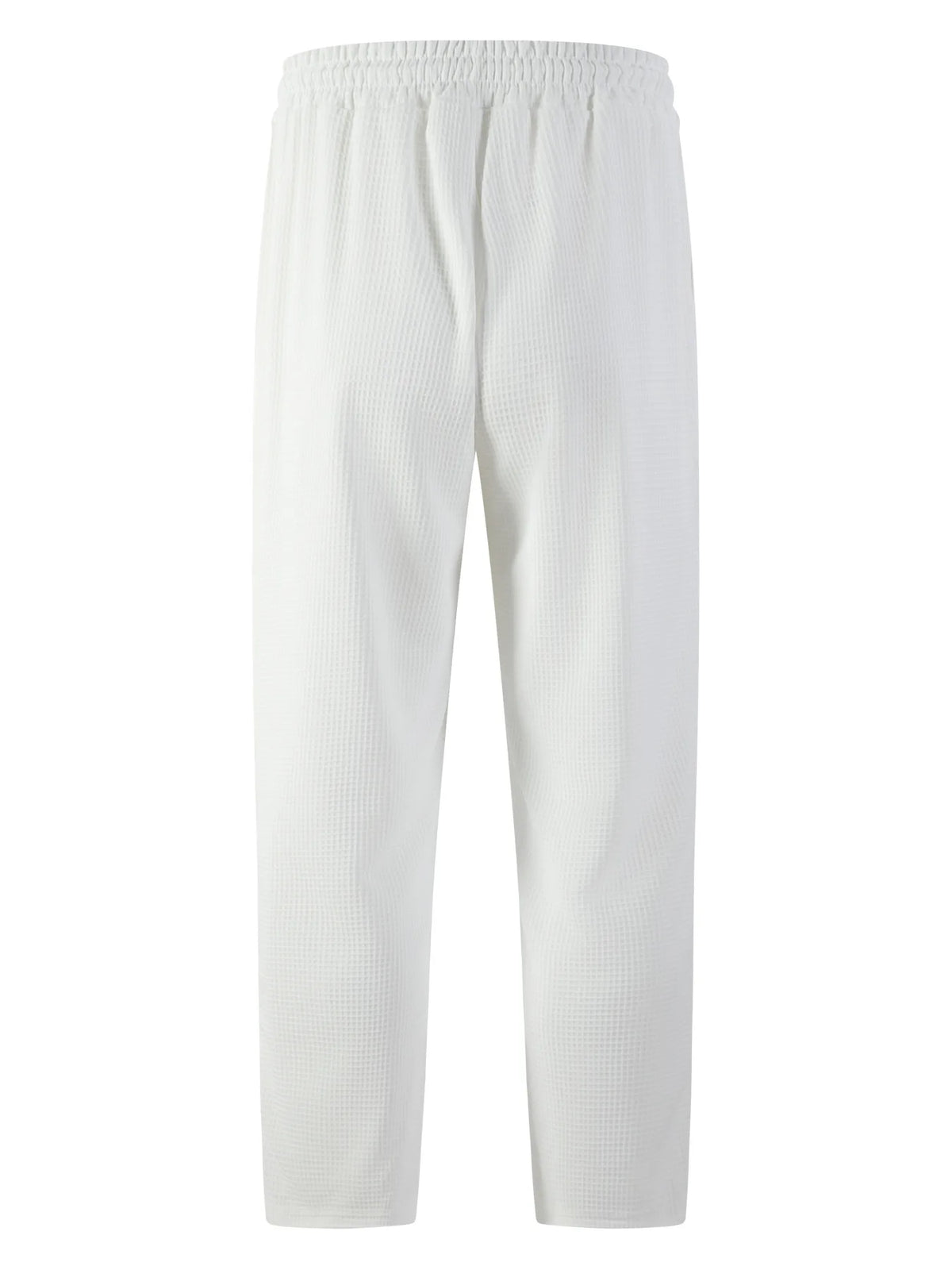 Men's New Wide-Checkered Drawstring Casual Pants - Lightweight, Breathable, Solid Color, Comfortable Straight-Leg Trousers