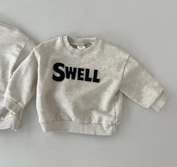 Kid Loose Fashion Letter Sports Sweatshirts Sweet Girl Comfortable Loose Autumn All-match Cotton Tops Boy Simple Clothes