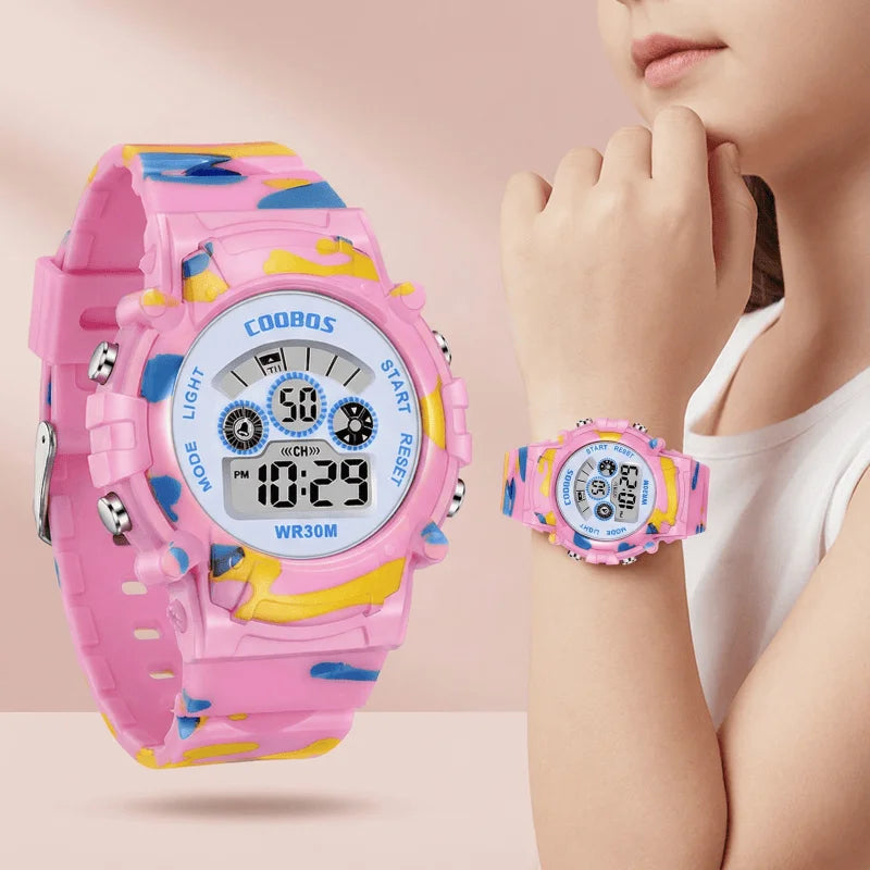 Kids Digital Watch Waterproof Luminous Led Children's Watch Sports Camouflage Watches for Boys Girls Student Clock Montre Enfant