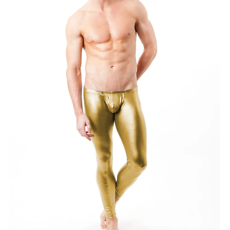 【2025 Nightclub Super Pants 】 Men's Patent Leather Tight Pants, Stretch Stage Performance Pants, Bar Party Shiny Men's Trousers