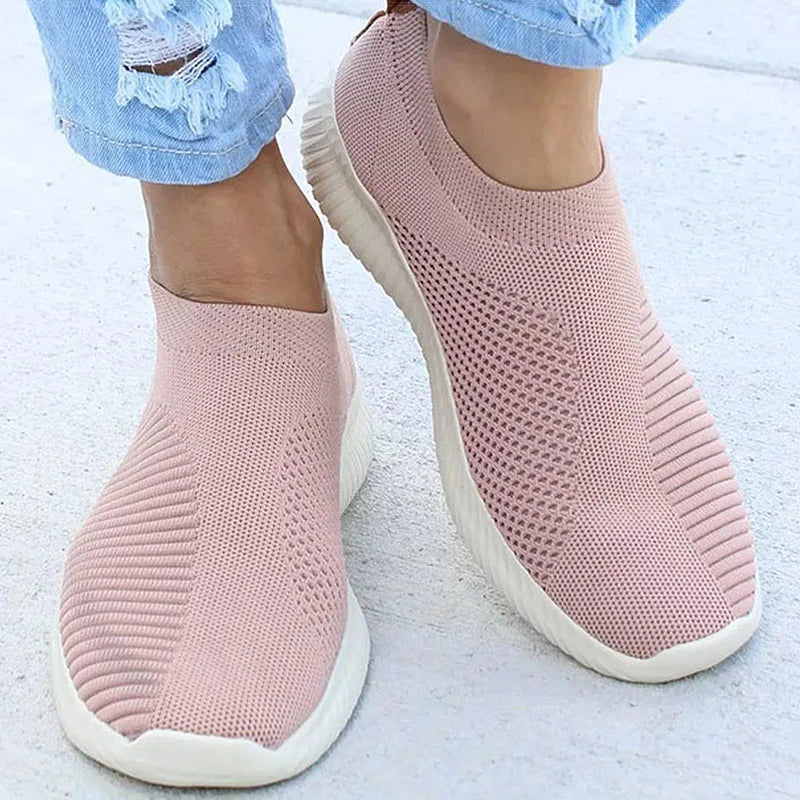 Women's Sports Shoes White Sneaker Shoes For Woman Slip on Breather Sneakers Women Casual Shoes Flats Casual Sneaker Lightweight