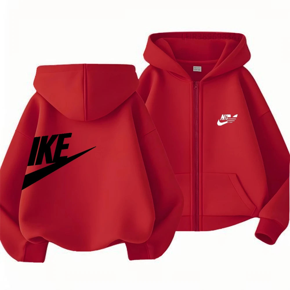 Children Coat Zipper Style Hoodies Girls Boys Age 3-12 Kids Fashion Black Pink  Long Sleeves Autumn Clothing Fun Brand Print