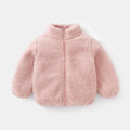 Baby Boys And Girls Plush Coat Solid Color Casual Kids Long Sleeve Outerwear Fall Winter Warm Plush Jacket Children's Clothing