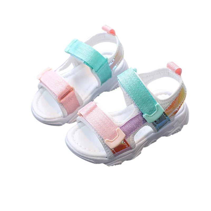Children's Soft and Comfy Sandals with Non-Skid Soles Kids Colorfull Sandals for Baby Girls (2-6 years)