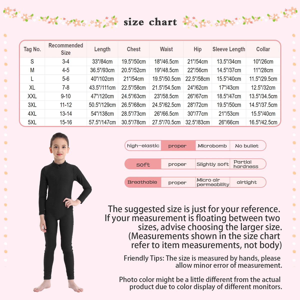 Kids Ballet Skate Dance Wear Girls Gymnastics Bodysuit Long Sleeve Bodysuit Children Jumpsuit Wear Training Performance Wear