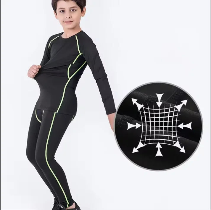 New Kids' Sportswear Thermal Underwear Baby Quick Drying Clothes Soccer Compression Kids Sportswear Clothing Basketball Boy