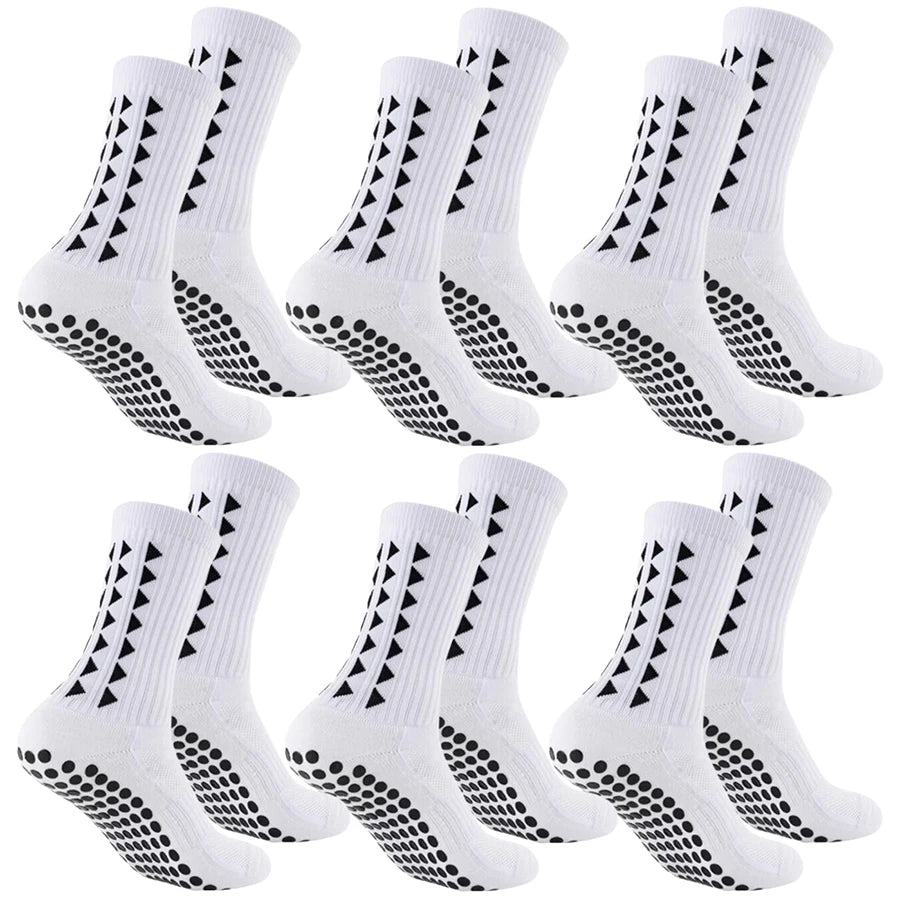 6 Pairs Men Women Football Grip Socks Towel Bottom Sport Socks Rugby Soccer Cycling Running Exercise Athletic Socks