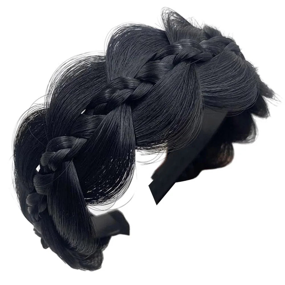 Women Wig- Headbands For Women Wide Fishbone Braids Hairbands Handmade Retro Head Hoop Hair Styling Headwear Accessories