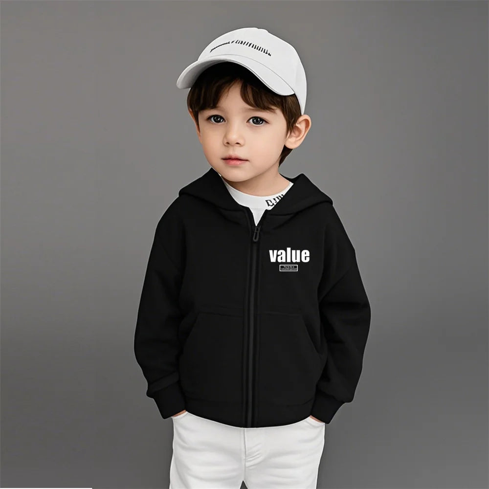 Children Spring Autumn Zipper Hoodies Coat Boys Age 5-12 Leisure Tops Kids Boy Fashion New York City Cardigan Jacket