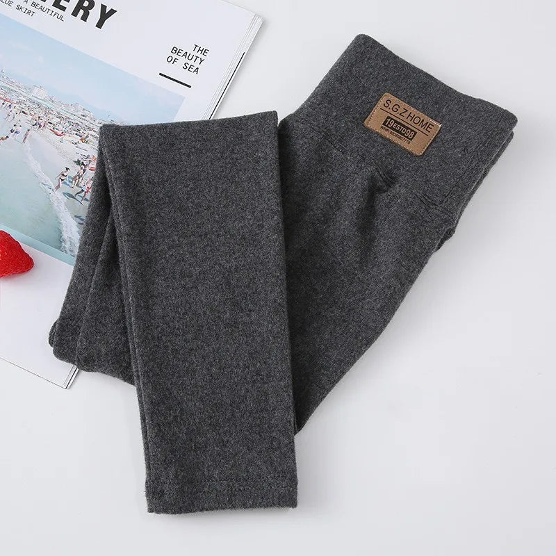 Kids Girl Leggings High Waist Elastic Cotton Kids Leggings Solid Girls Skinny Pants Comfortable Wearable Kids Trousers Clothing