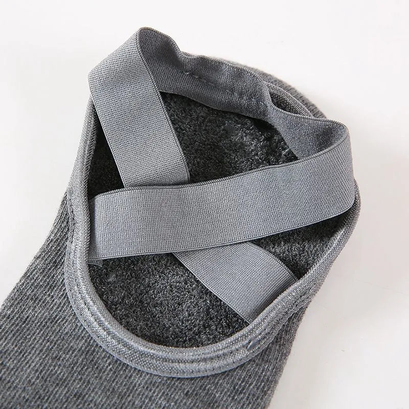 Women Yoga Sport Anti-slip Socks Backless Silicone Dots Socks Ladies Ventilation Ballet Dance Gym Fitness Pilates Cotton Socks