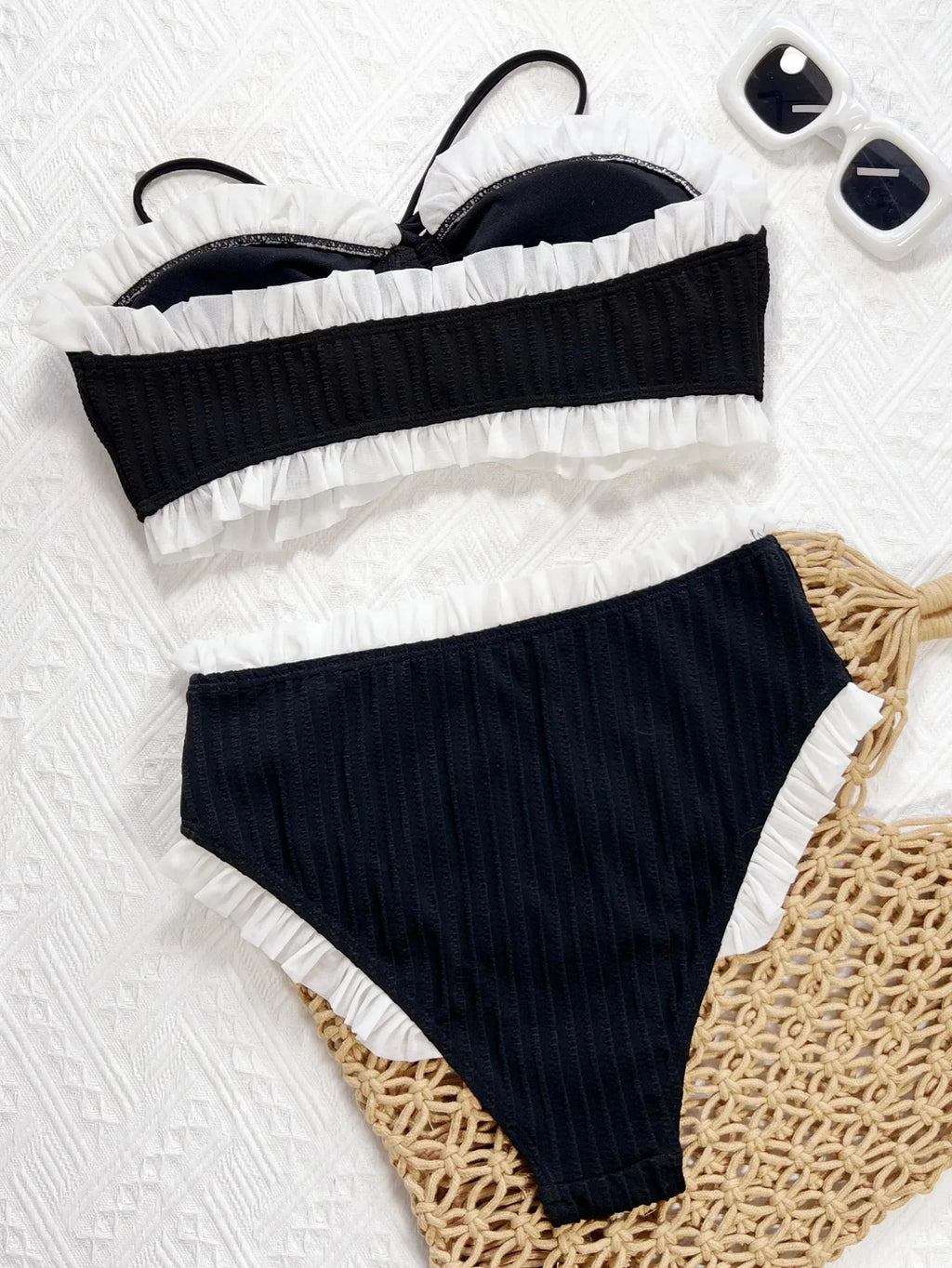 Swimsuit 2025 Women's Split Swimsuit Strapless Sexy  Bikini Set Hawaii Vacation Swimwear Women m