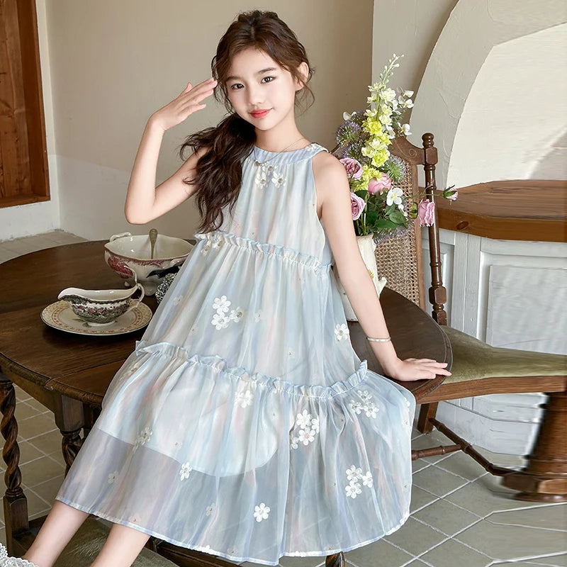 Baby Kids Cotton Dresses for Girls Outfits Teens School Dress Summer Sleeveless Children Princess Costumes 5 7 9 10 11 13 Years