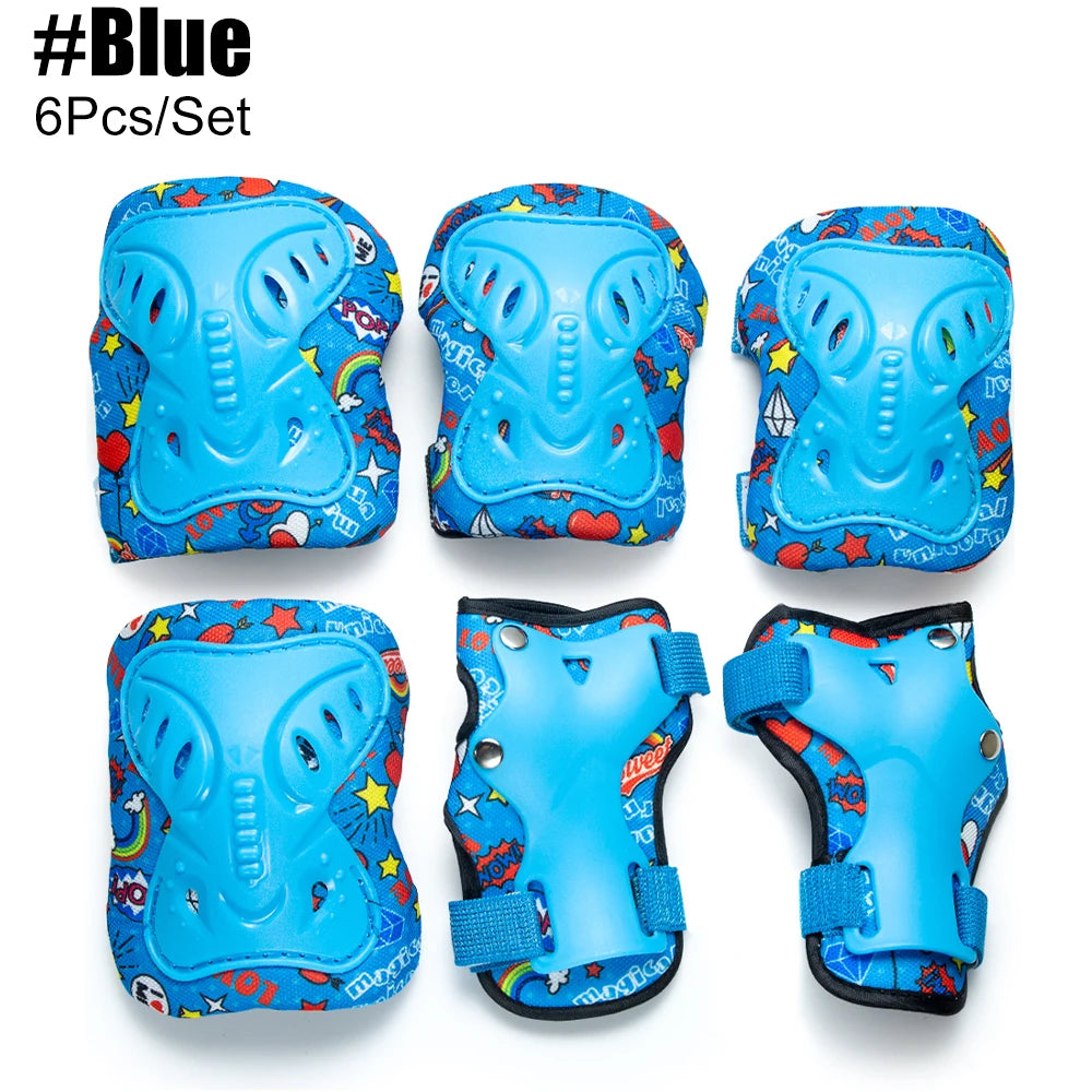 Kids Safety Protective Gear Set Knee Elbow Pads Wrist Guards 3-12 Years for Skateboard Cycling Roller Skates Scooter BMX Sports