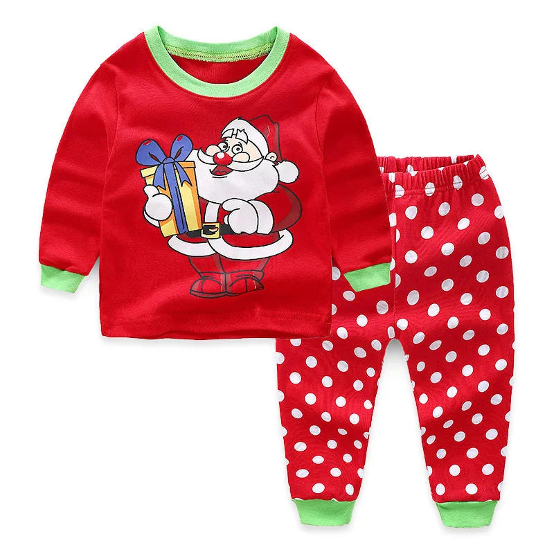 Christmas Pyjamas Sets For Kids Cotton Loungewear Winter Boys Girls Cartoon Cute Long Sleeve Pajamas Children New Year Clothes