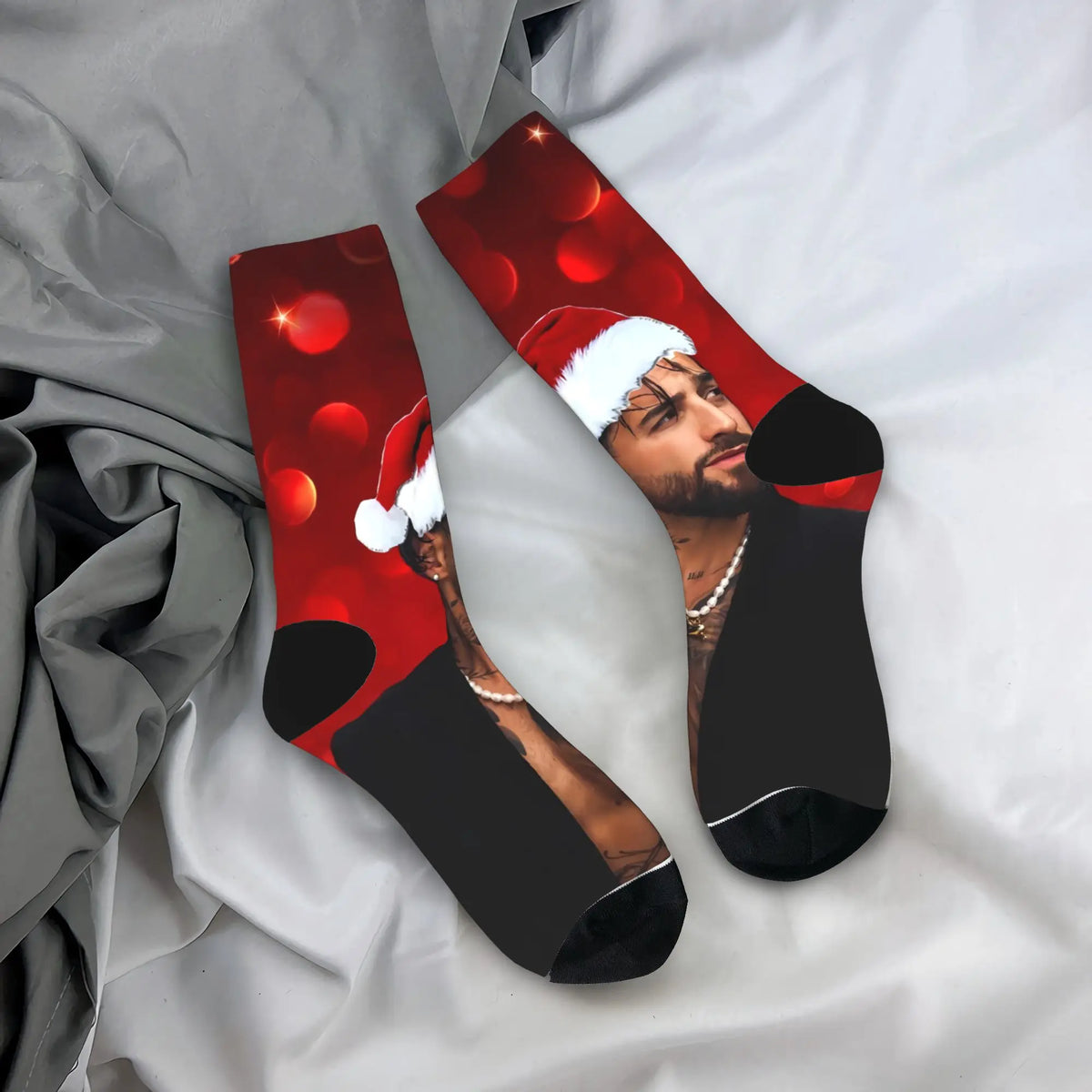 Women Men Socks Maluma Rapper  Stockings Autumn Trendy High Quality Socks Printed Climbing Non-Slip Socks
