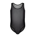 Sexy Mesh Sheer Onesies for Adults - Men Lounge Sleepwear Sissy Rompers Men Jumpsuit Sexy Sleeveless One-piece Pajamas Underwear