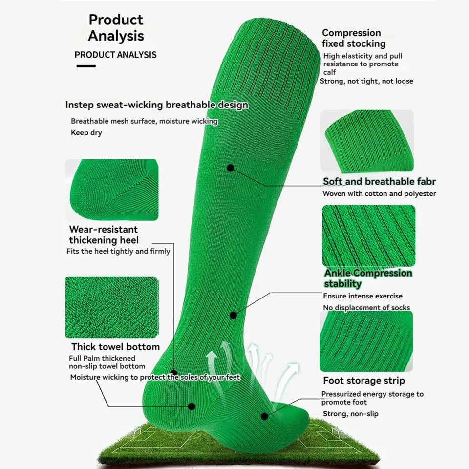 Loogdeel 1 Pair Kids Soccer Socks Boys Football Socks Girls Knee High Socks Baseball Softball Sports Kids Youth Men Women
