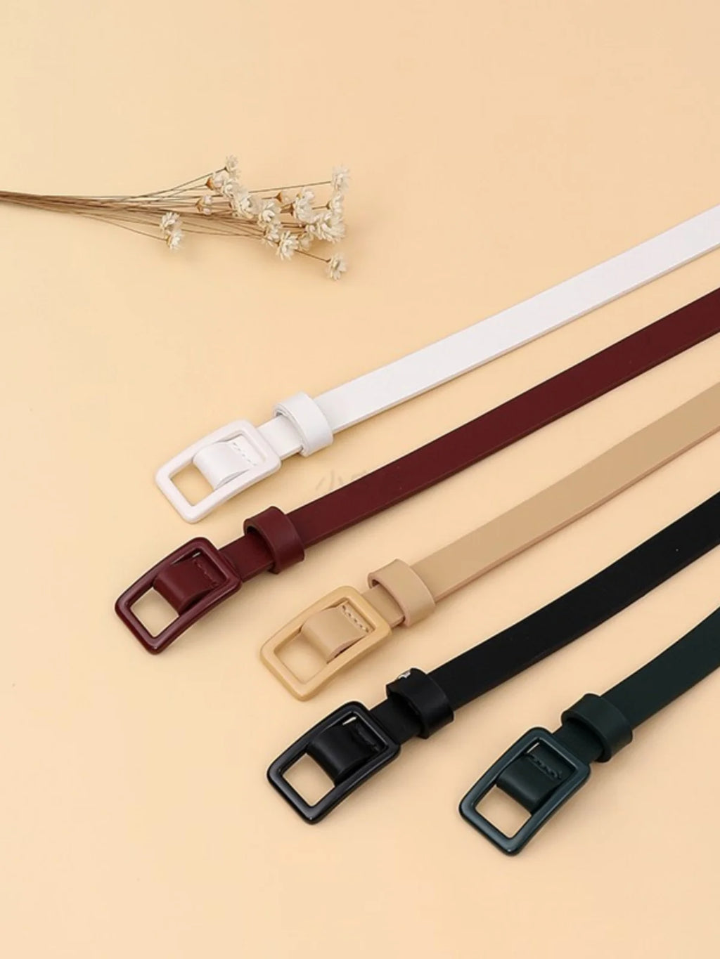 Fashion Belts for Women Metal Buckle Waist Belt Knotted Thin Belts for Jeans Dress Leather Belt Adjust Skinny Waistband