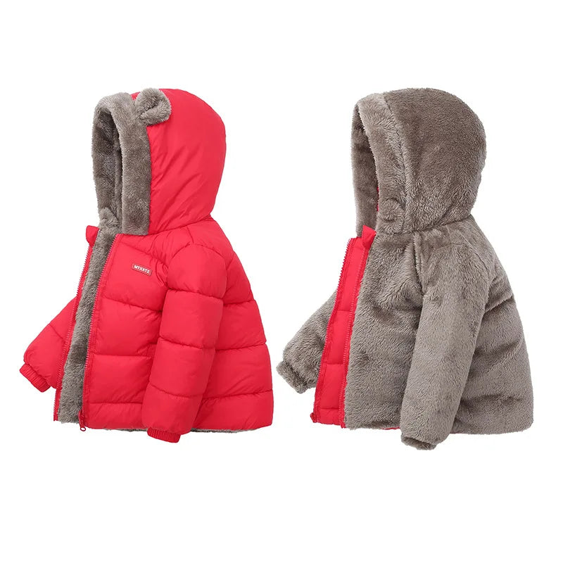 2025 Boys Jackets Children Hooded Outerwear Girls Warm Jacket Children Clothing Baby Outerwear Fashion Kids Zipper Coat Jacket