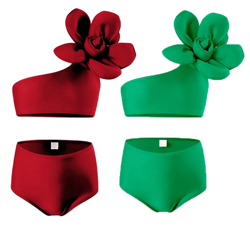 Baby Girls Swimwear Suits 2025 New Children Cute Sleeveless Swimsuit 2Pcs Kids Summer Solid Colour Set Fashion Beach Clothes