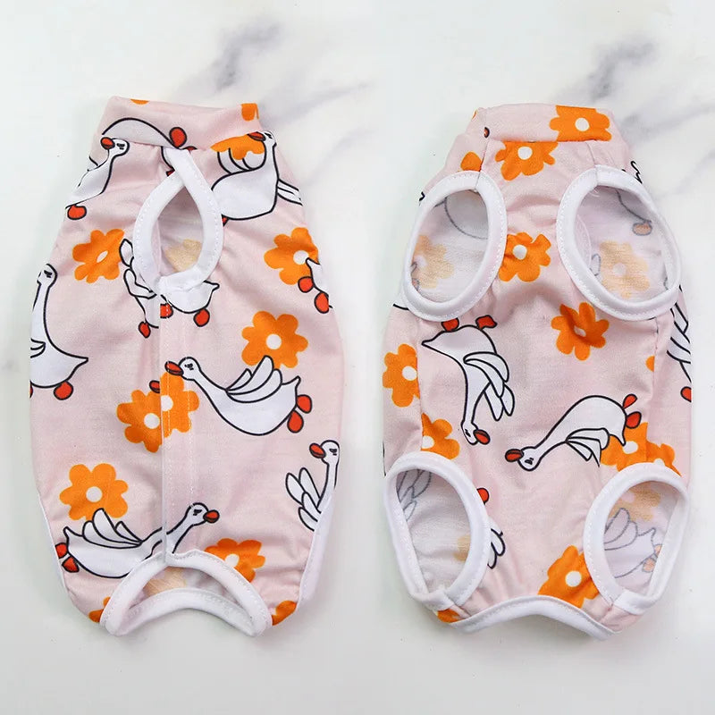 Pet Cats Weaning Sterilization Clothes  Small Dog Kitten Anti-lick Vest Cat Surgery Recovery Clothing for Wounds or Skin Disease