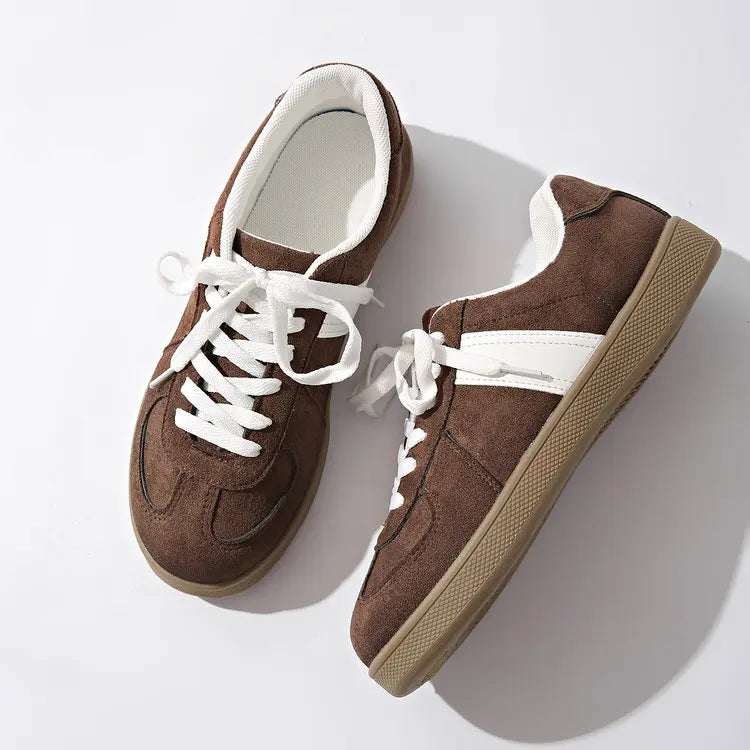 Women's Flat-bottomed Sneakers Spring and Autumn 2025 Series Fashion Casual Lace-up Comfortable Low-cut Shoes Zapatos De Mujer
