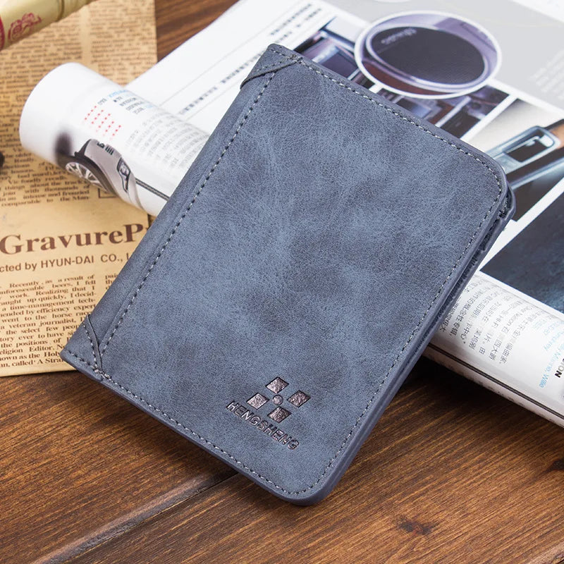 Men's Wallets European and American Retro Wallets Thin Fashion Casual Nubuck Leather Horizontal and Vertical Men's Wallets