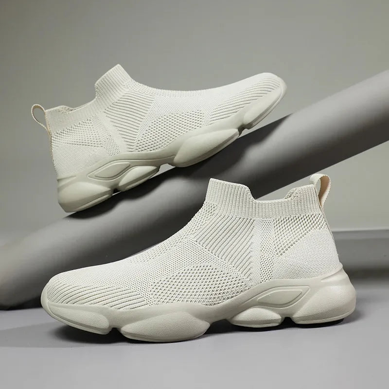 New Shoes for Man Spring Summer Breathable Knit Casual Sport Sock Shoes Youth Cool Slip-on Loafers Big Size