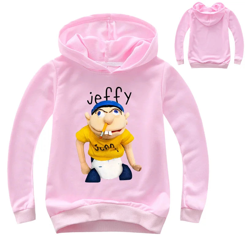 2-16Y Newest Funny JEFFY Youth Kids Cartoon Hoodies Fall/winter Boys Hoody Fashion Outwear Girls Sweatshirt Children Casual Coat