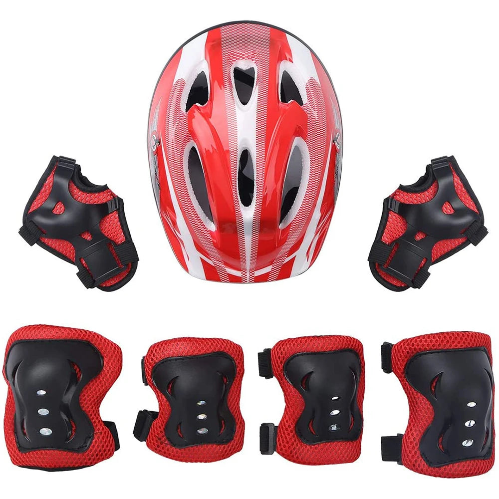 Kids Rollerblading Protective Gear Set Helmet Protector Knee Elbow Wrist Pads Boy Girl Bike Skateboard Skiing Scooter Sports
