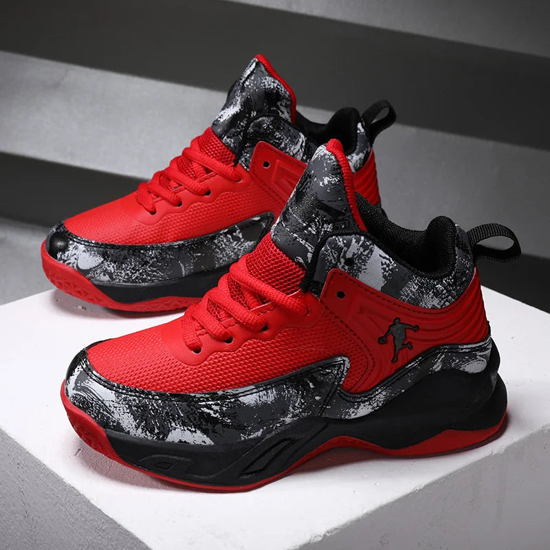 2025 Basketball Shoes for Kids Sneakers New Boys Brand Thick Sole Non-slip Children Sports Shoes Child Boy Basket Trainer Shoes