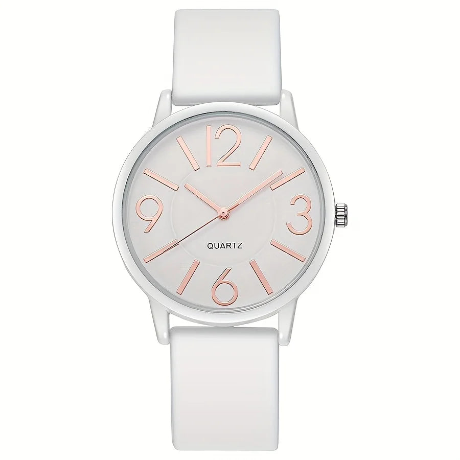 Fashion Arabic Dial Women's Quartz Watch Minimalist Silicone Strap Casual Wristwatch for Girls Students Reloj Mujer