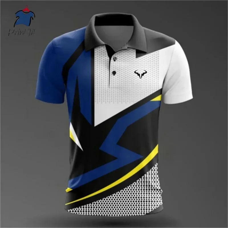 Summer polo shirts, golf shirts, buttoned breathable, quick-drying, sweat-absorbing short-sleeved men's clothing, summer sports