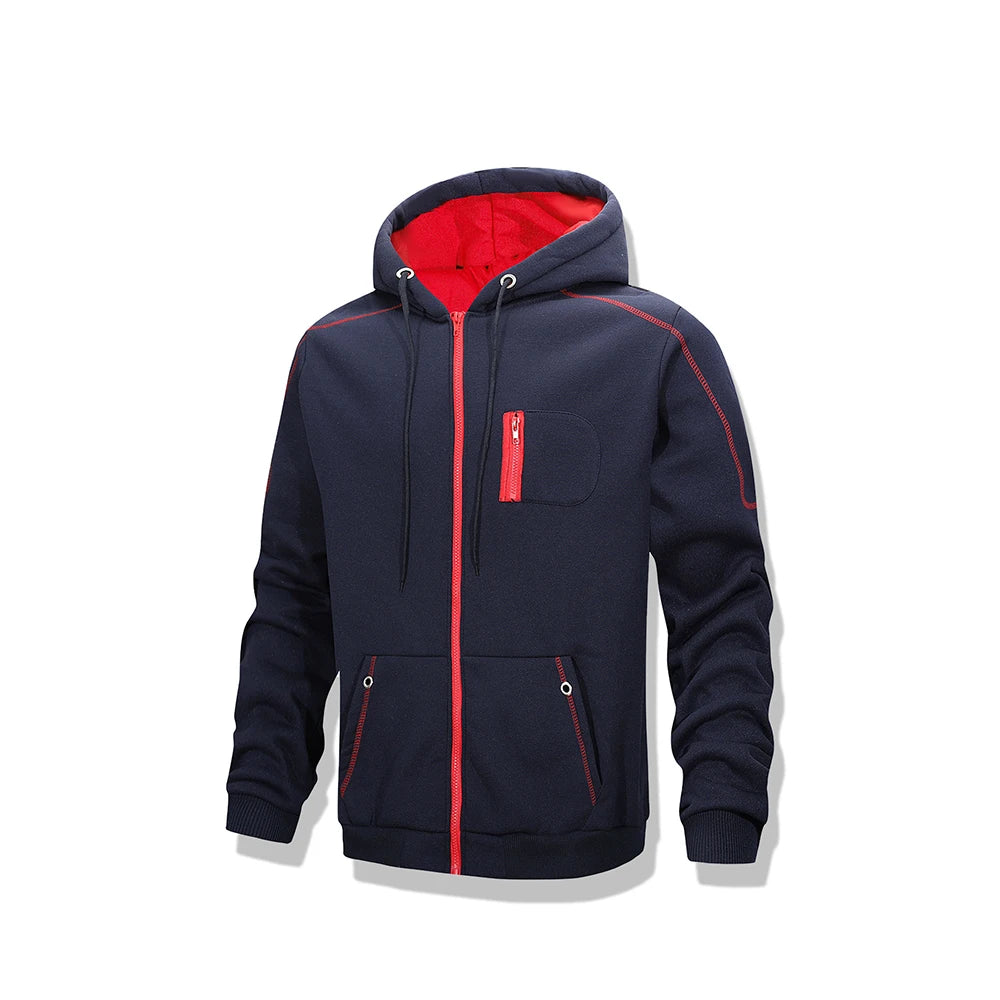 Men's Hooded Jacket Spring and Autumn Outdoor Sports Jacket Windproof Zip-up Sweatshirt High Quality Casual Sports Jacket