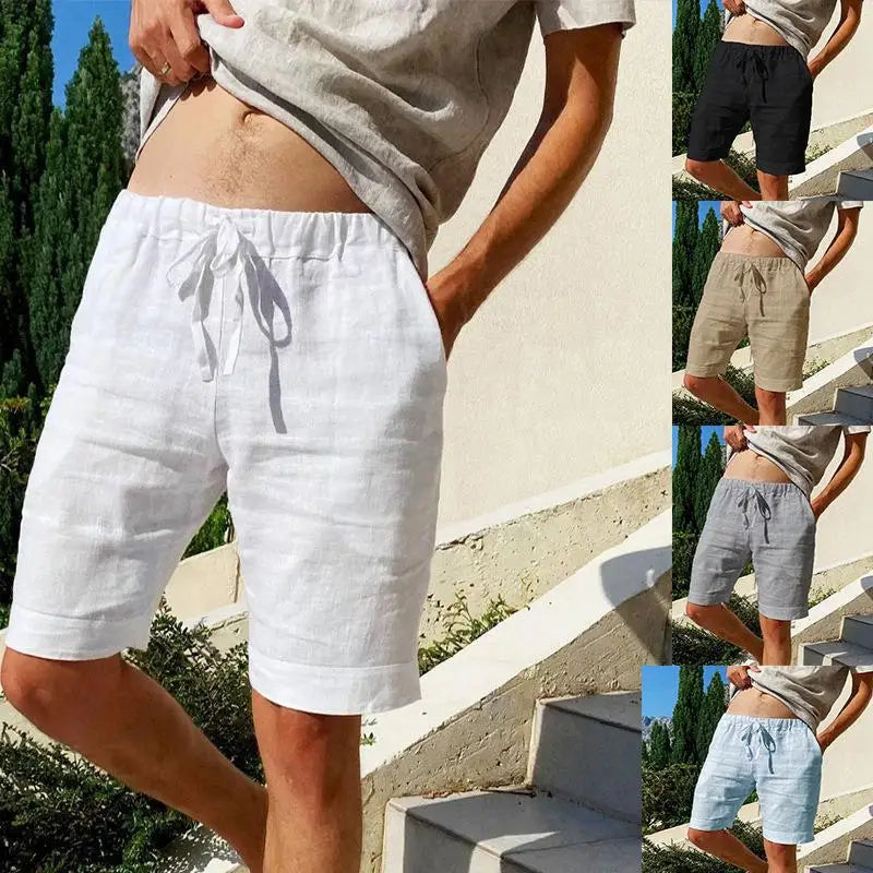 Men's Cotton Shorts Pants Male Summer Breathable Solid Color Short Trousers Fitness Streetwear S-3XL 1PC