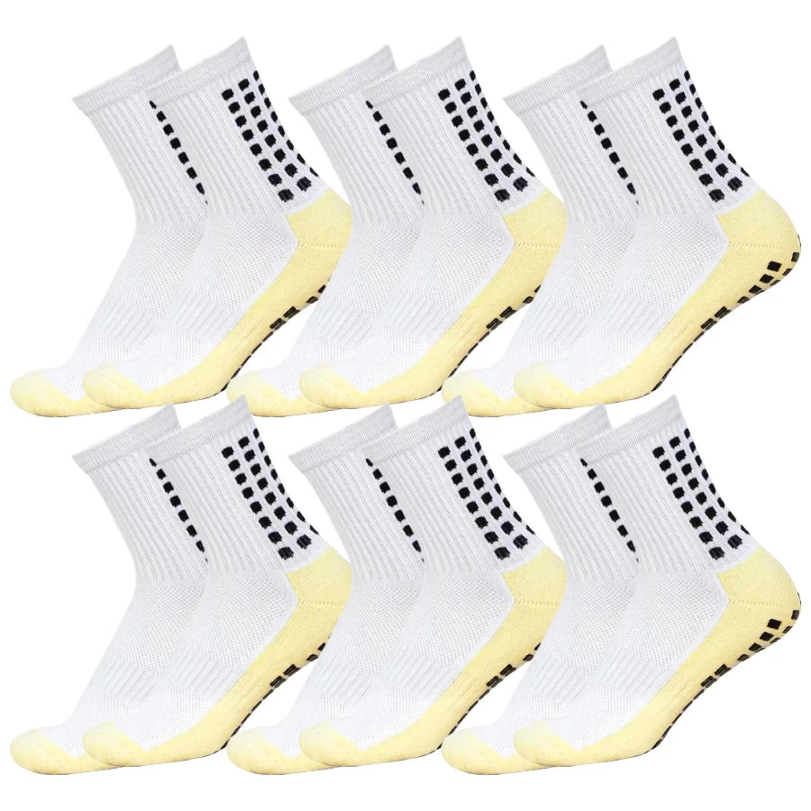 6 Pairs Men Women Non Slip Grip Socks Football Basketball Soccer Rugby Baseball Cycling Running Hiking Tennis Skateboard