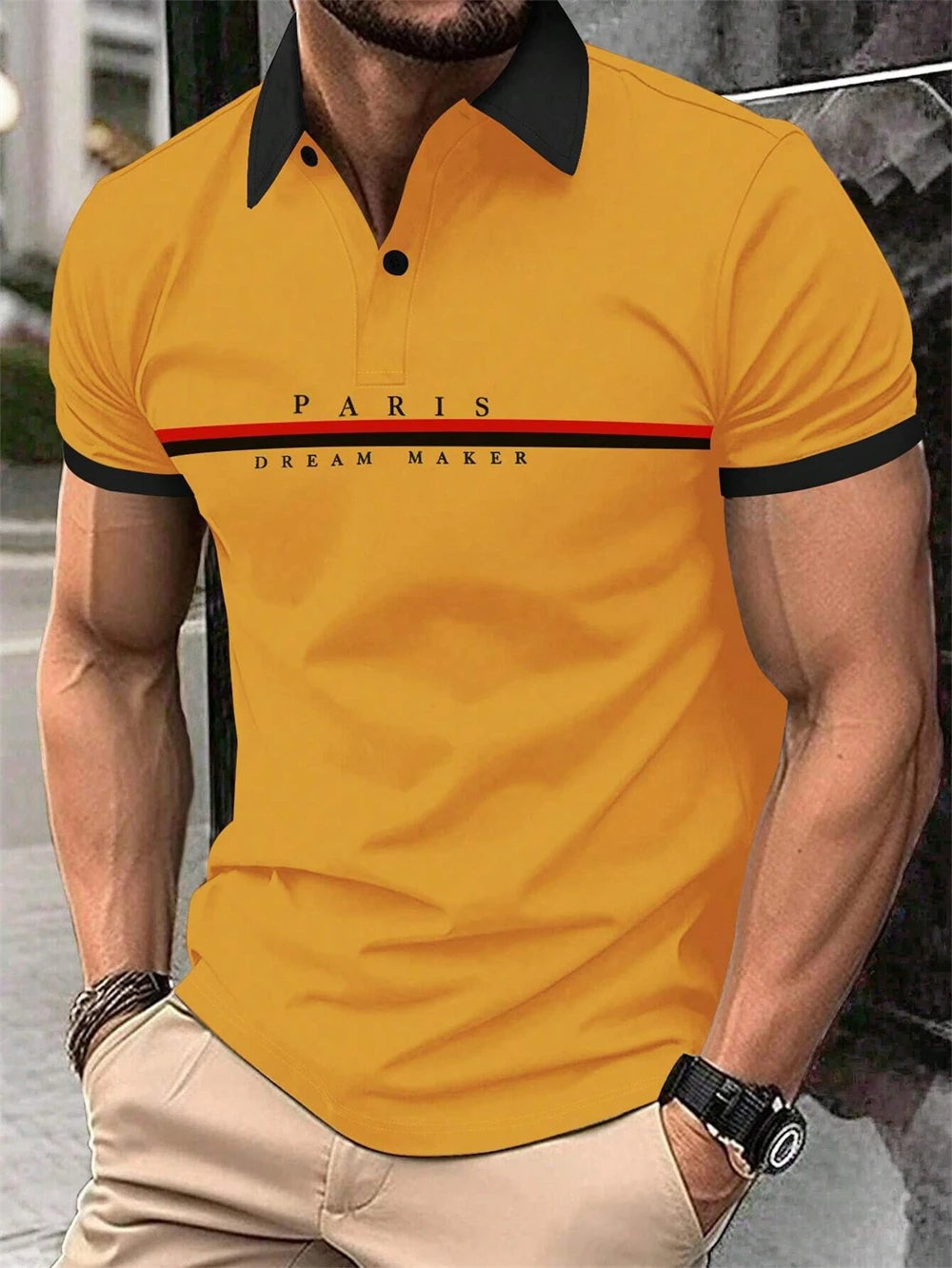 Letter Men's Summer Polo Shirt Breathable Golf Polo T-Shirt Sport Hiking Shirts Casual Work Short Sleeved Male Business Clothes
